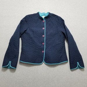 Belongings Jacket Womens Large Blue Buttons Pockets Lightweight‎